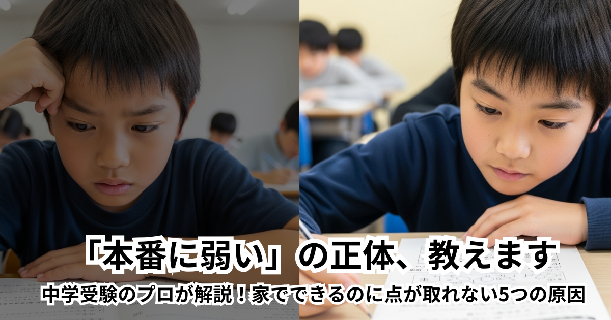 【中学受験】家では解けるのに点が取れない…その原因と“今すぐできる”対策5選